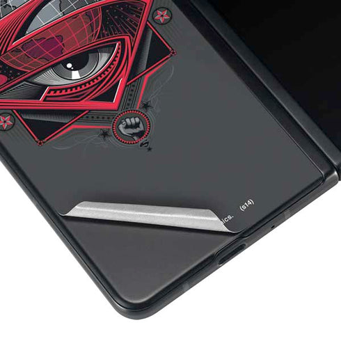 DC Comics Superman Grey Eye Collage Galaxy Z Fold4 5G Skin